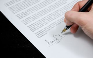 signature on agreement